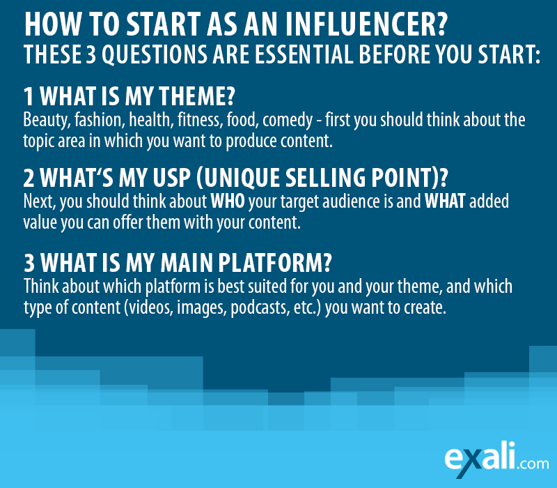 How to start as Influencer
