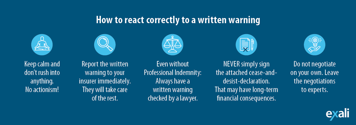 info graphic: how to react to an written warning